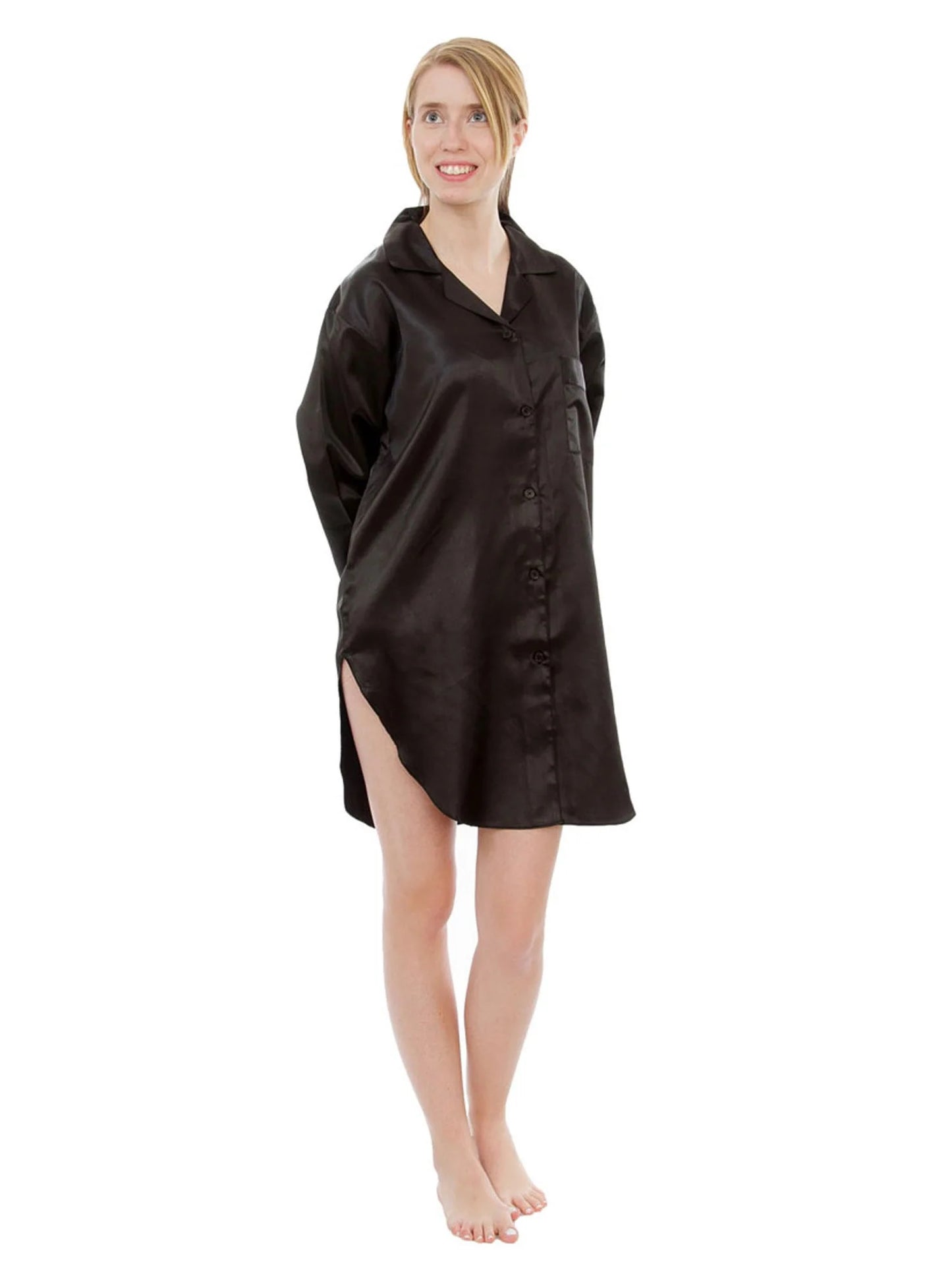 Valerie Whispers of Silk Nightwear Women Solid Night Shirt Nightdress For Girls