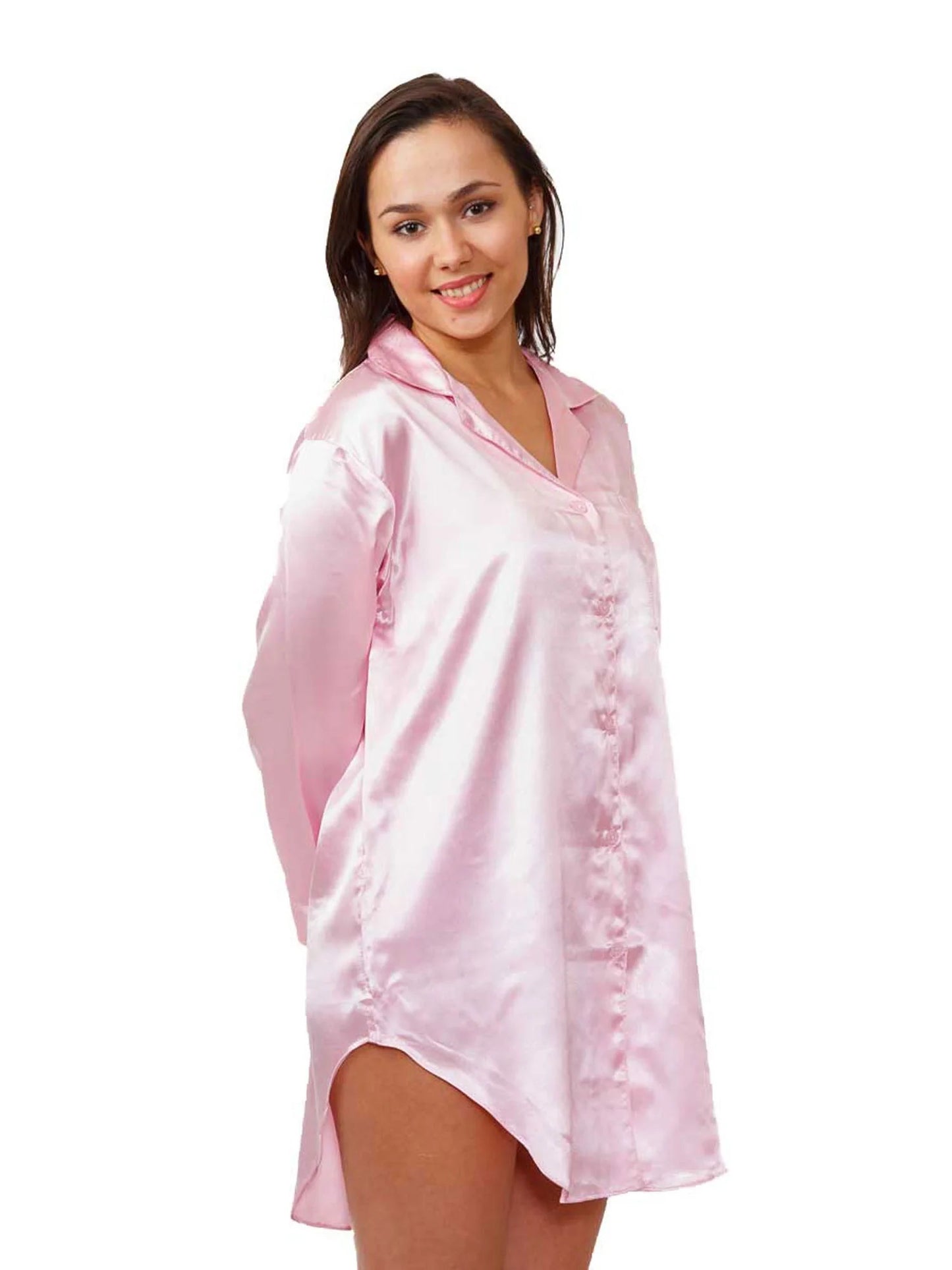 Valerie Whispers of Silk Nightwear Women Solid Night Shirt Nightdress For Girls