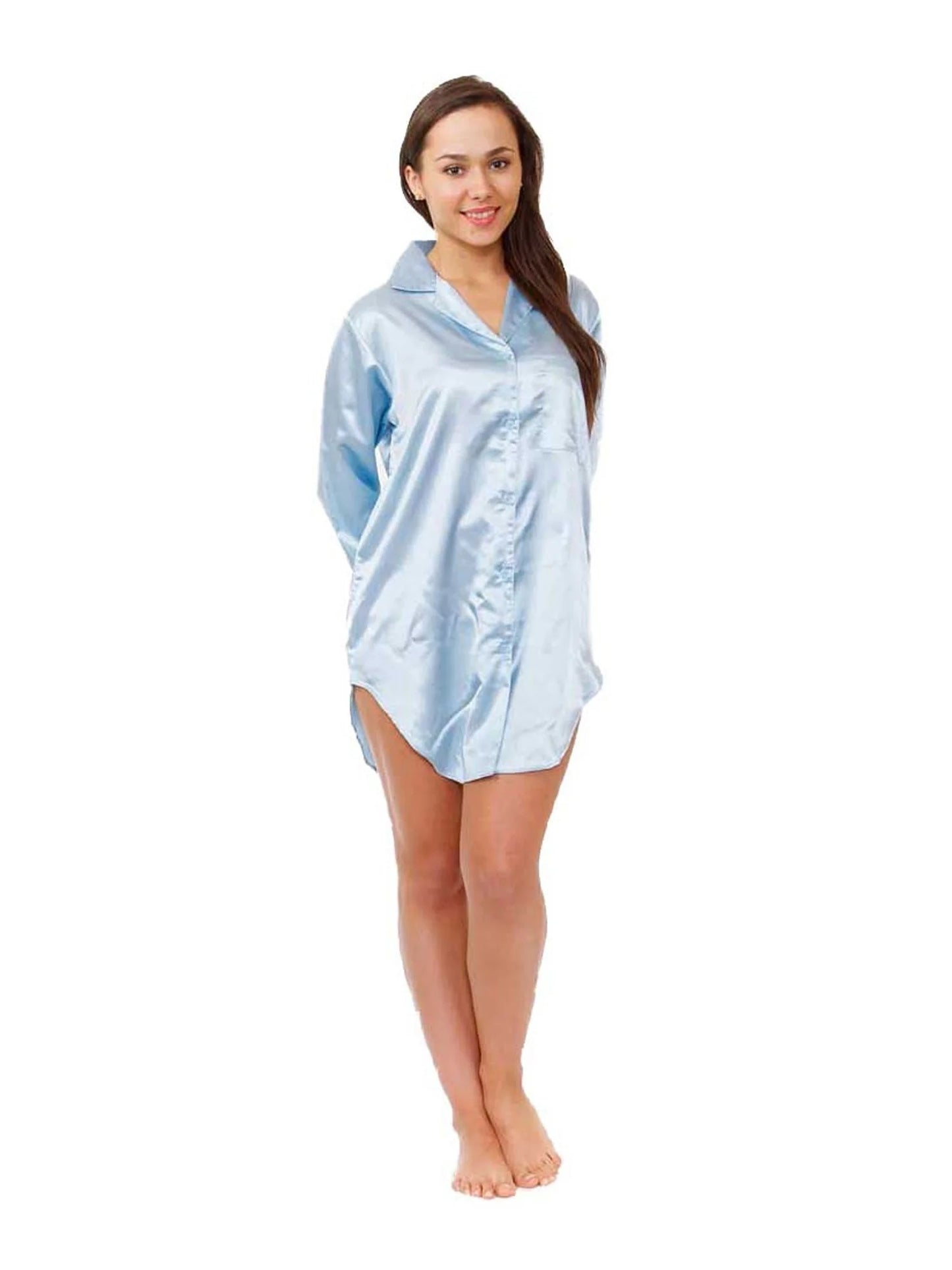 Valerie Whispers of Silk Nightwear Women Solid Night Shirt Nightdress For Girls