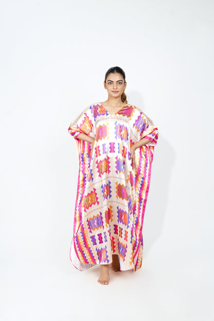 Valerie Moonlit Dreams Caftan printed Silky Satin caftan lounge wear / nightwear